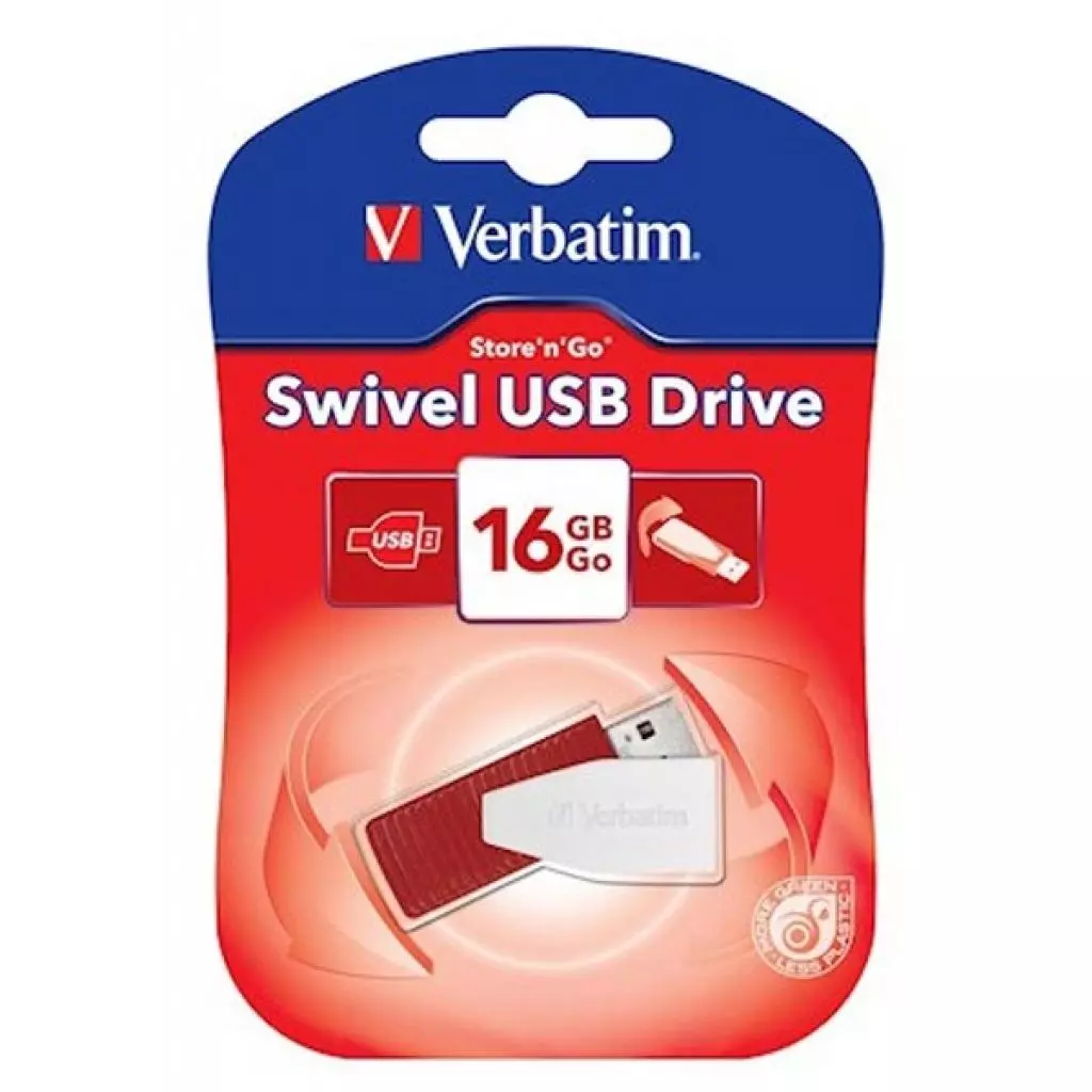 USB флеш накопитель Verbatim 16GB Store 'n' Go Swivel Red USB 2.0 (049814) - 4 USB флеш накопитель Verbatim 16GB Store 'n' Go Swivel Red USB 2.0 (049814) - 4