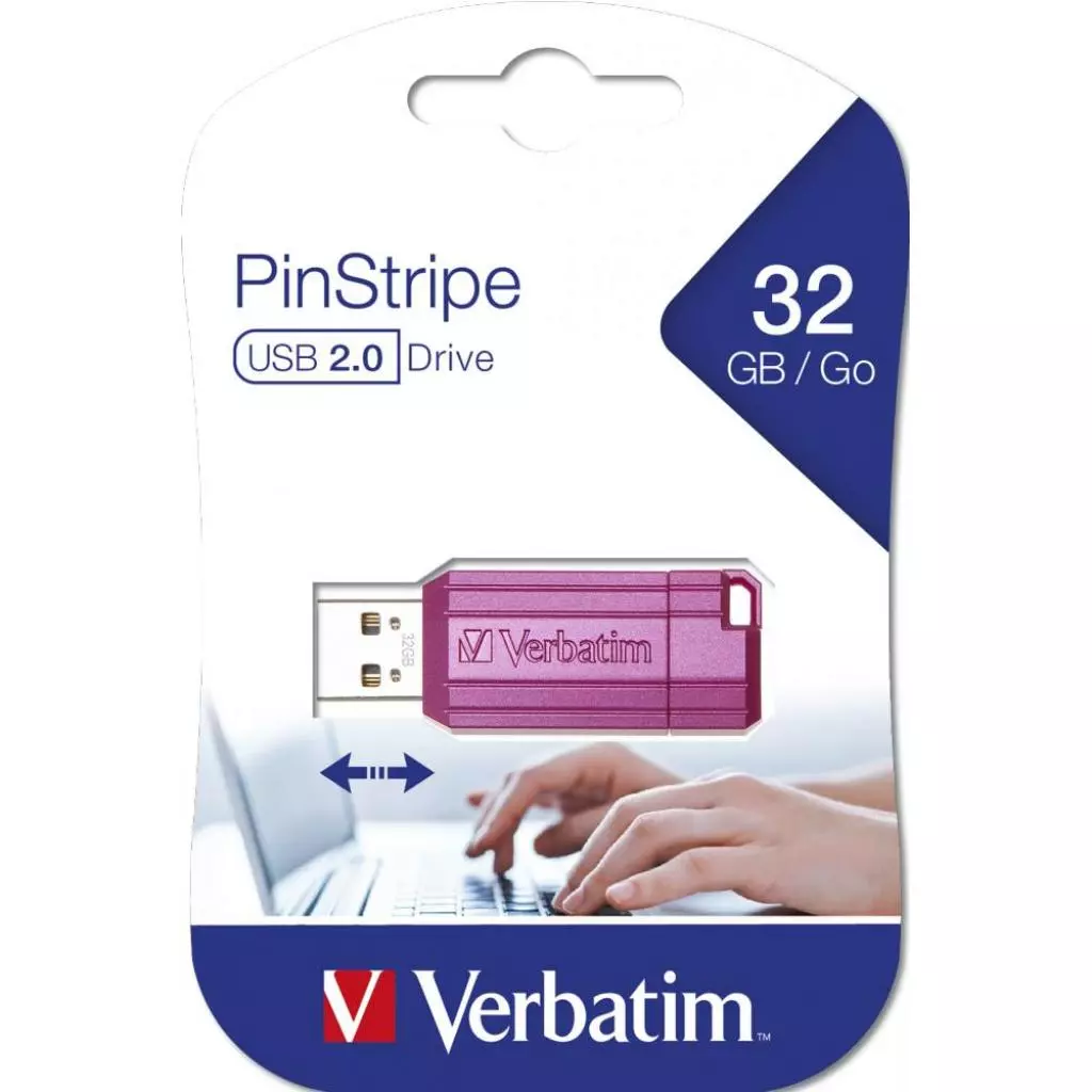 USB флеш накопитель Verbatim 32GB Store 'n' Go Pin Stripe Pink USB 2.0 (049056) - 4 USB флеш накопитель Verbatim 32GB Store 'n' Go Pin Stripe Pink USB 2.0 (049056) - 4