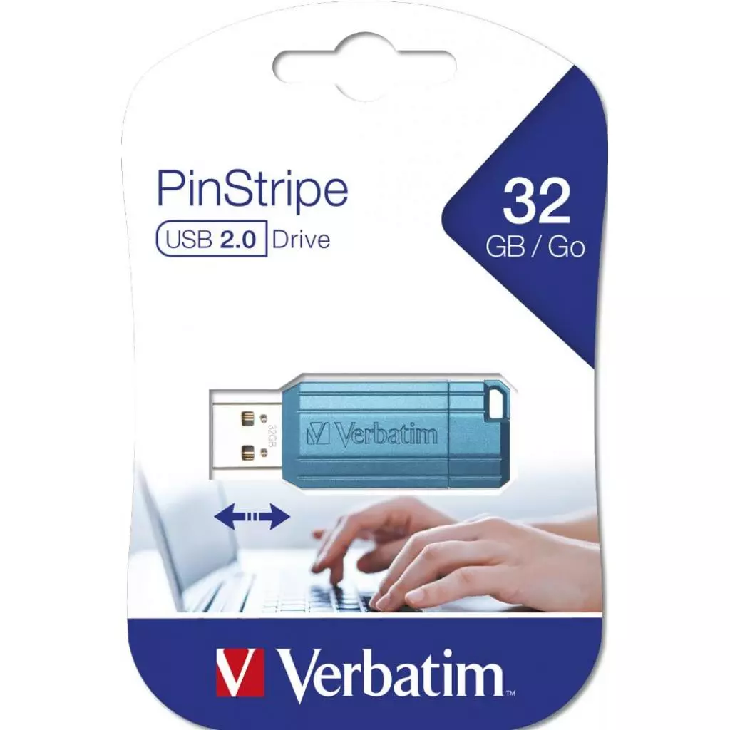USB флеш накопитель Verbatim 32GB Store 'n' Go Pin Stripe Blue USB 2.0 (049057) - 4