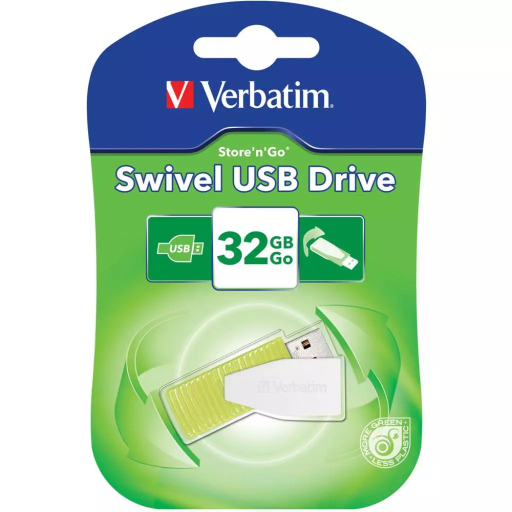 USB флеш накопитель Verbatim 32GB Store 'n' Go Pin Swive Green USB 2.0 (049815) - 4 USB флеш накопитель Verbatim 32GB Store 'n' Go Pin Swive Green USB 2.0 (049815) - 4