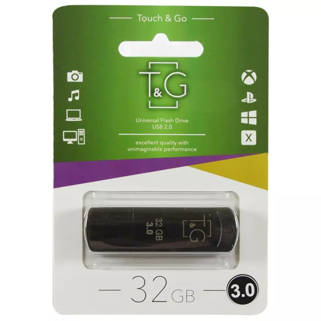 USB флеш накопитель T&G 32GB 011 Classic Series Black USB 3.0 (TG011-32GB3BK) - 1 USB флеш накопитель T&G 32GB 011 Classic Series Black USB 3.0 (TG011-32GB3BK) - 1