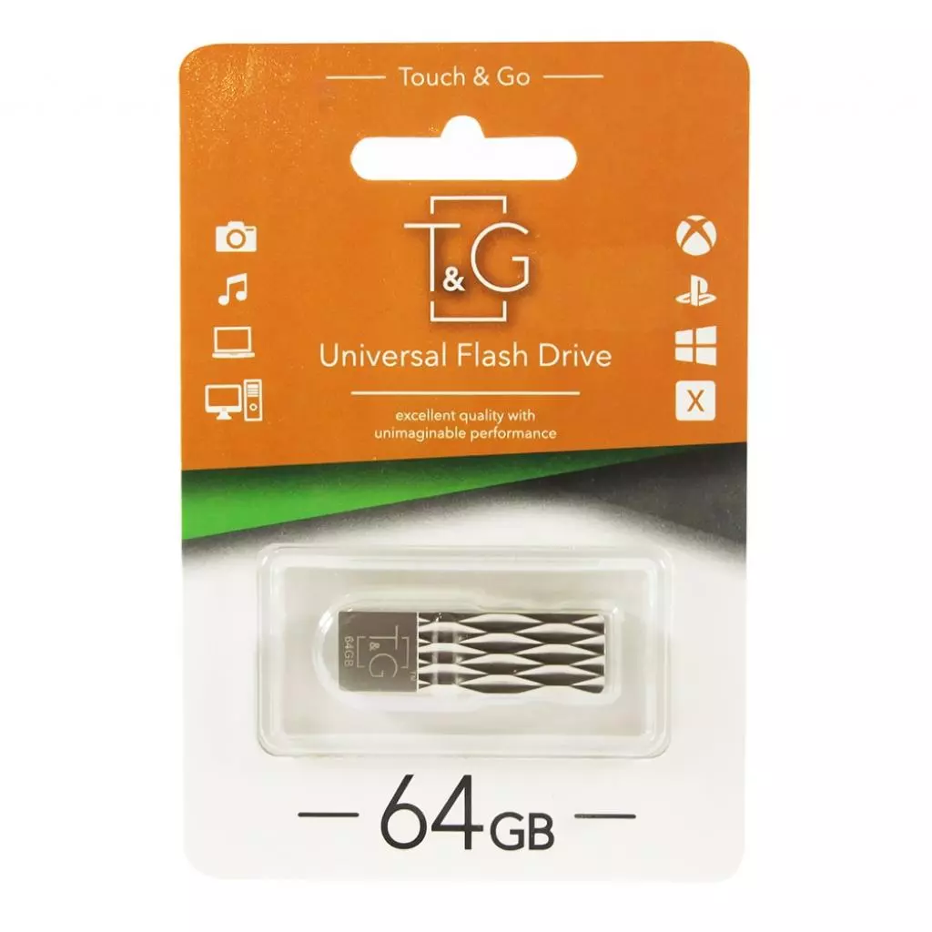 USB флеш накопитель T&G 64GB 103 Metal Series Silver USB 2.0 (TG103-64G)