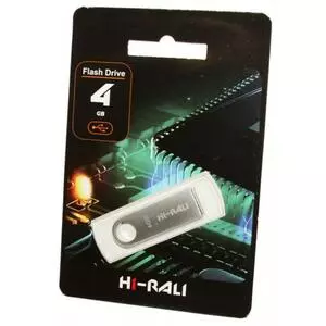 USB флеш накопитель Hi-Rali 4GB Shuttle Series Silver USB 2.0 (HI-4GBSHSL)