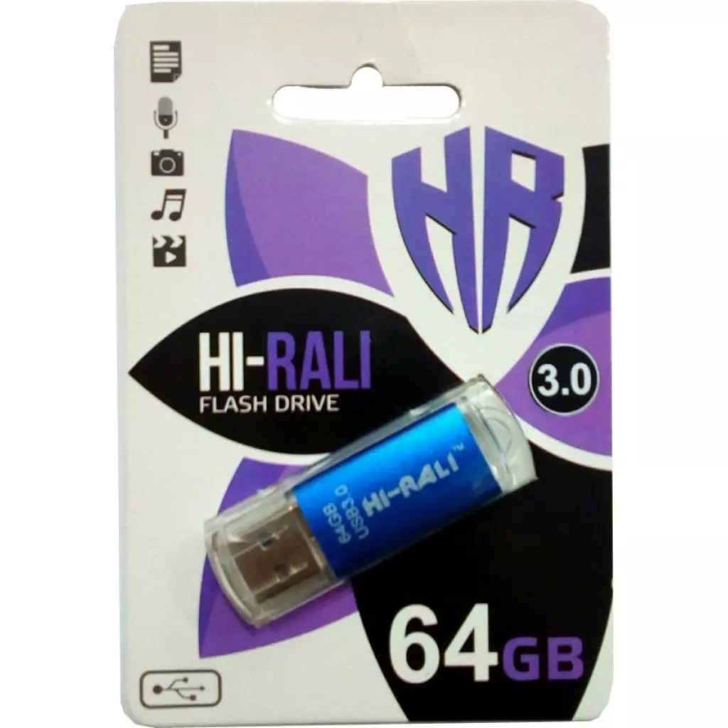 USB флеш накопитель Hi-Rali 64GB Rocket Series Blue USB 2.0 (HI-64GBVCBL)