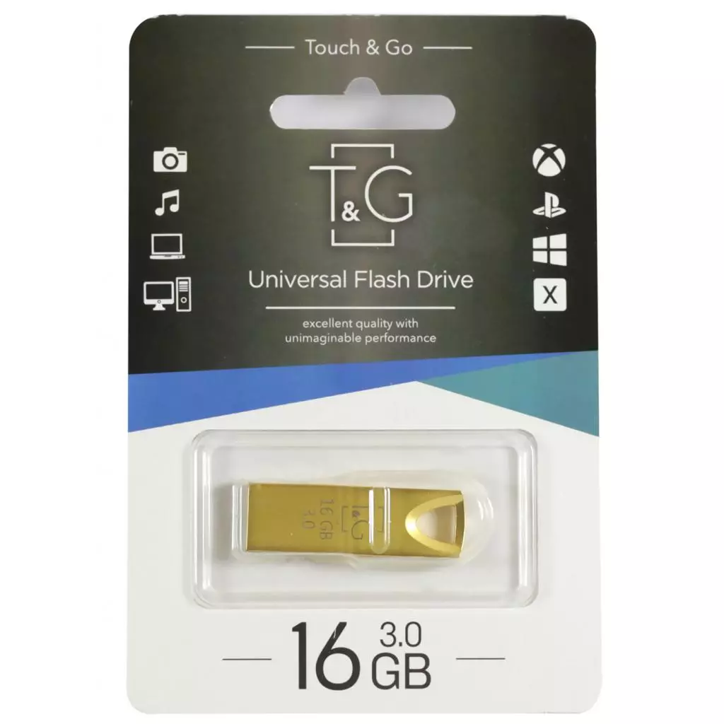 USB флеш накопитель T&G 16GB 117 Metal Series Gold USB 3.0 (TG117GD-16G3)