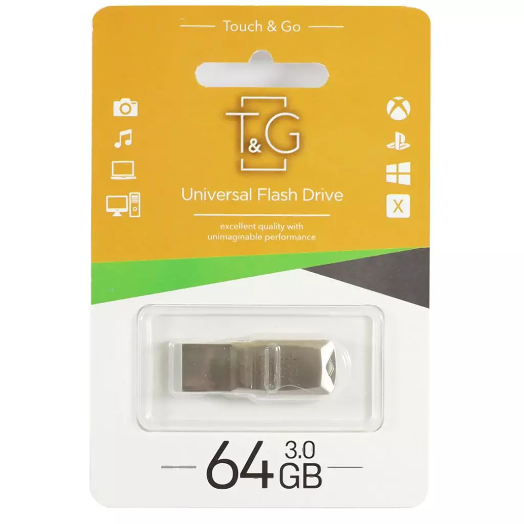 USB флеш накопитель T&G 64GB 100 Metal Series Silver USB 3.0 (TG100-64G3)