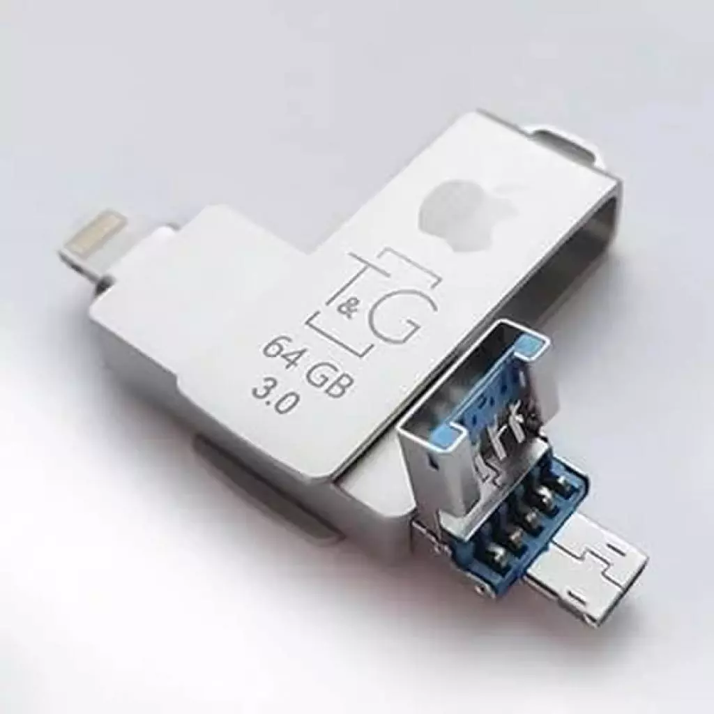 USB флеш накопитель T&G 64GB 004 Metal Series USB 3.0/Lightning (TG004IOS-64G3) - 2
