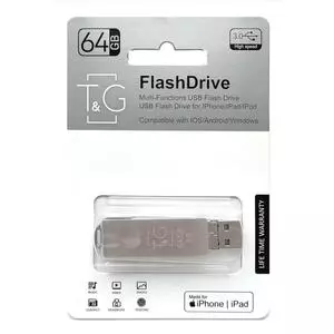 USB флеш накопитель T&G 64GB 004 Metal Series USB 3.0/Lightning (TG004IOS-64G3)