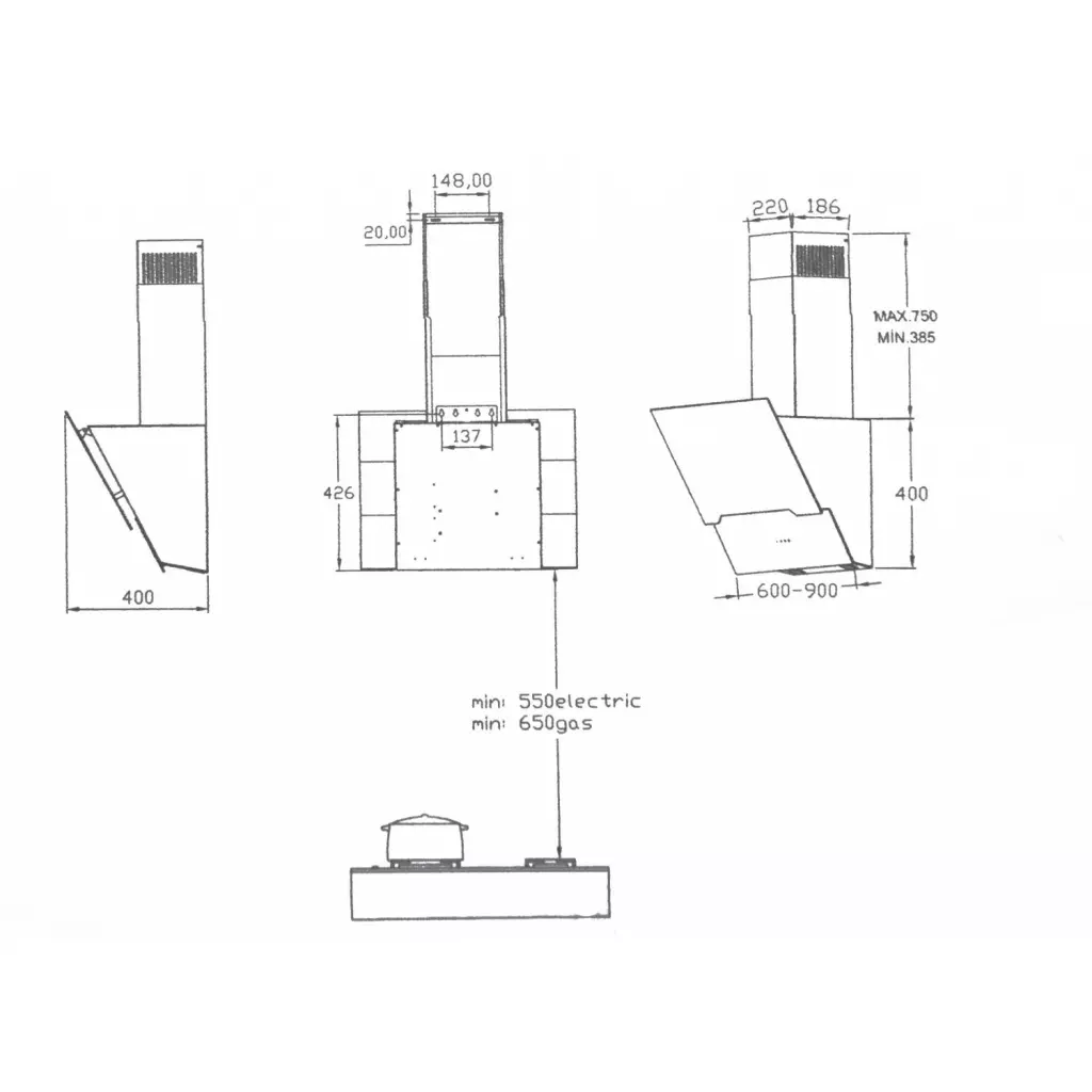 Вытяжка кухонная Borgio RNT-RS 60 black SU (РН011269) - 4 Вытяжка кухонная Borgio RNT-RS 60 black SU (РН011269) - 4