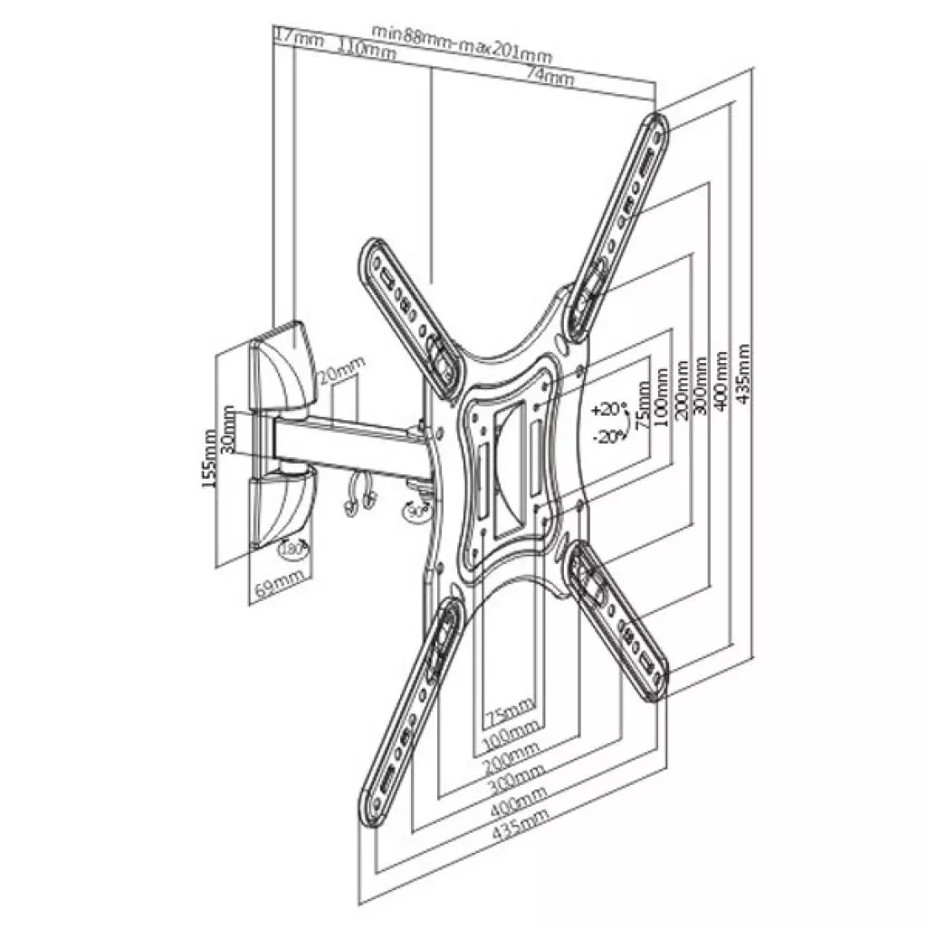 Кронштейн Brateck LPA51-441 - 1 Кронштейн Brateck LPA51-441 - 1