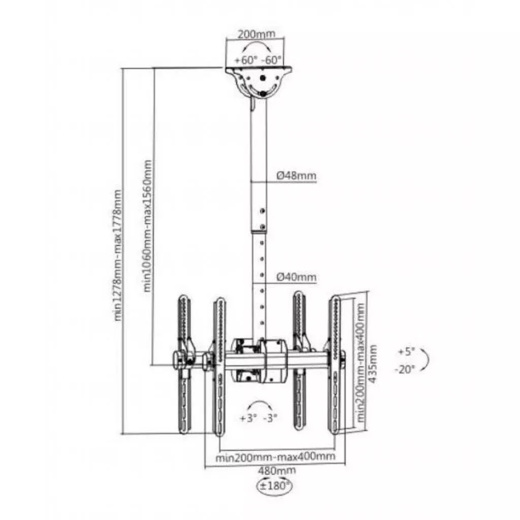 Кронштейн ITech Celb-Duo-54L - 1 Кронштейн ITech Celb-Duo-54L - 1
