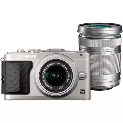 Цифровой фотоаппарат Olympus E-PL5 DZK 14-42 mm + 40-150 mm silver/silver (V205042SE020)