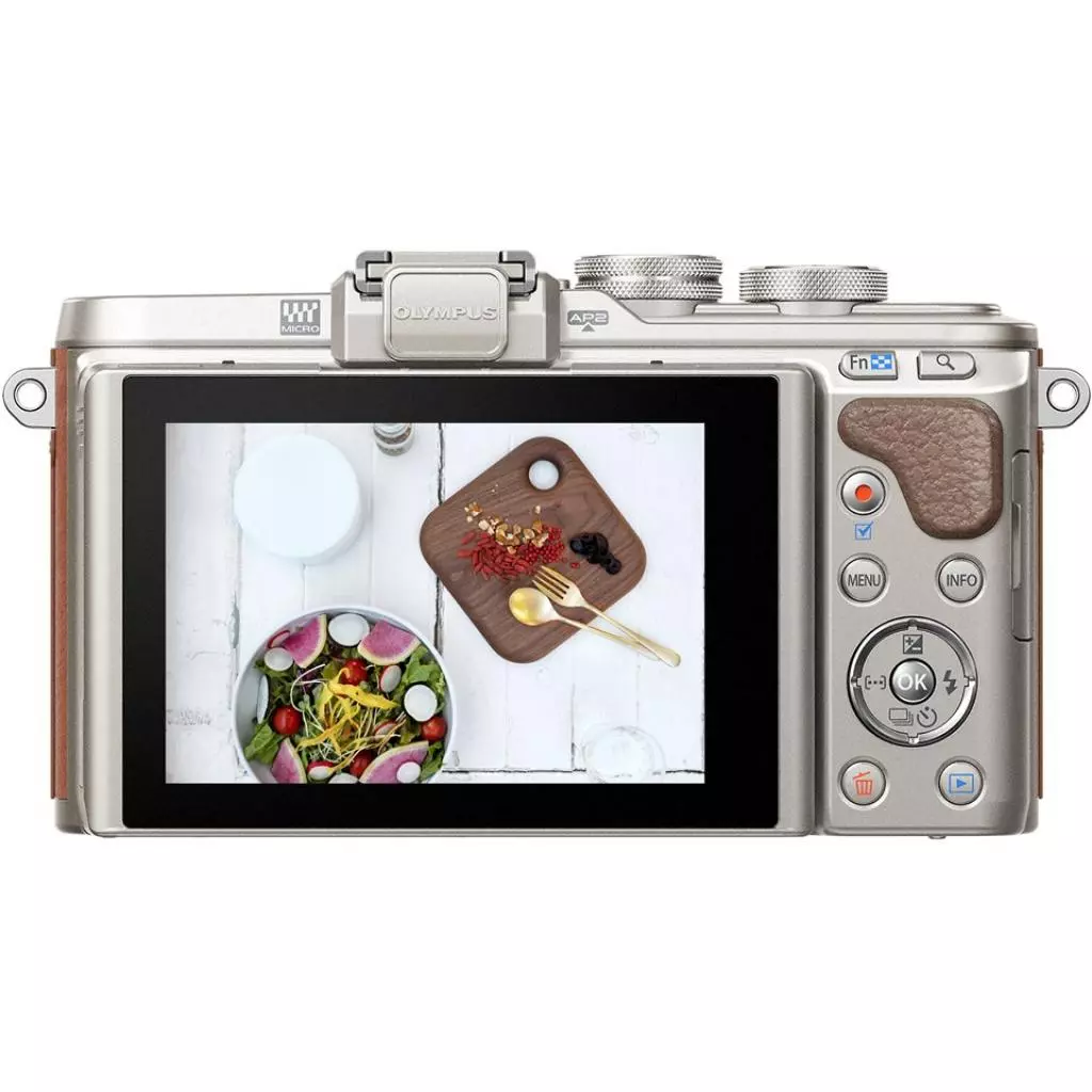 Цифровой фотоаппарат Olympus E-PL8 14-42 mm Pancake Zoom Kit brown/silver (V205082NE000) - 3