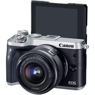 Цифровой фотоаппарат Canon EOS M6 Kit 15-45 IS STM Silver Kit (1725C045) - 6