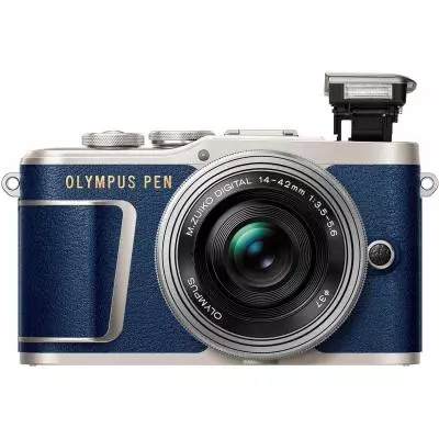 Цифровой фотоаппарат Olympus E-PL9 14-42 mm Pancake Zoom Kit blue/silver (V205092UE000) - 4