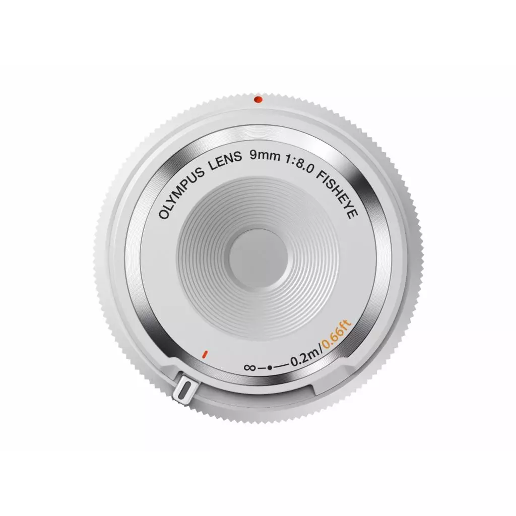 Объектив Olympus BCL-0980 Fish-Eye Body Cap Lens 9mm 1:8.0 White (V325040WW000) - 1