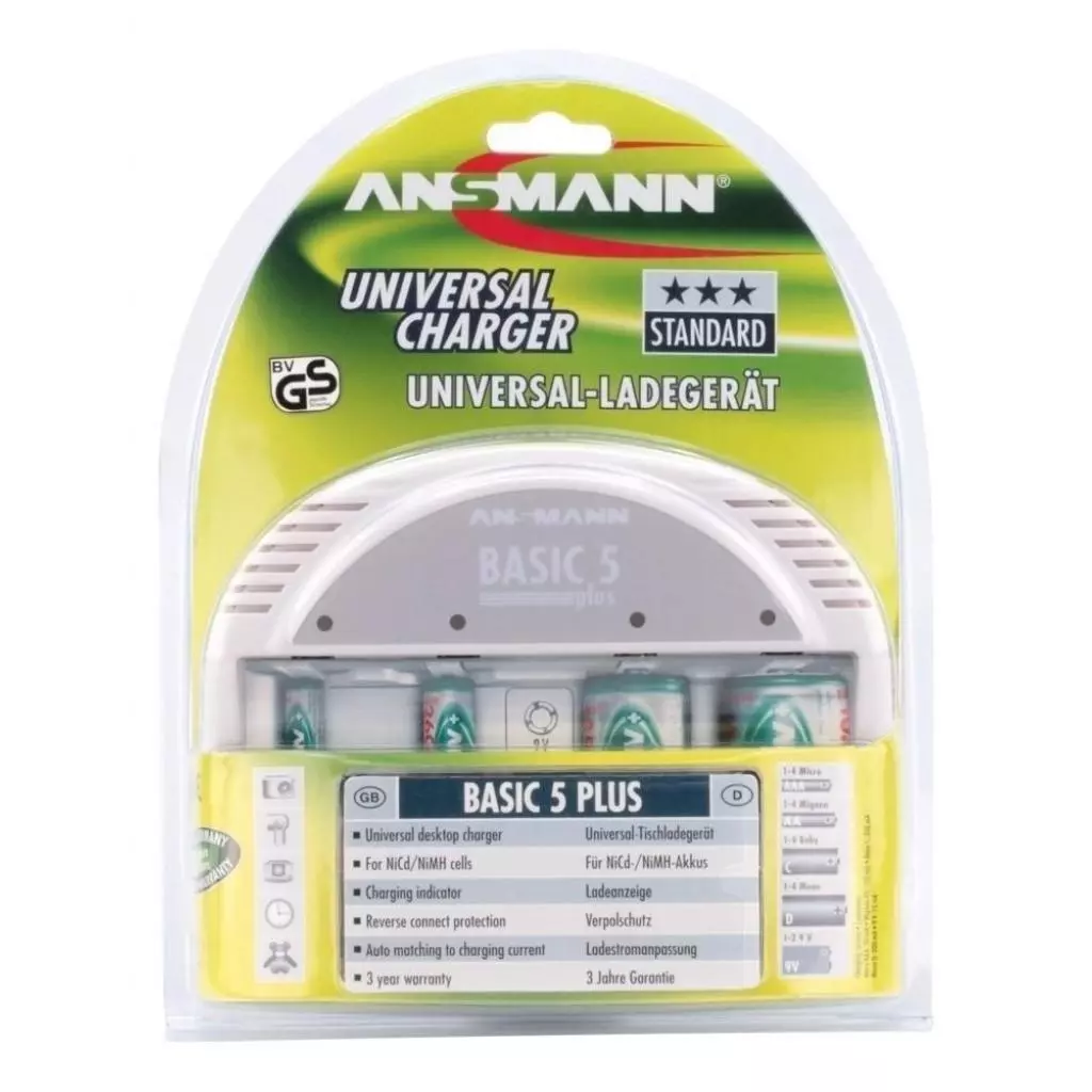 Зарядное устройство для аккумуляторов Ansmann Basic 5 plus 5*AA/AAA (5207303) - 2 Зарядное устройство для аккумуляторов Ansmann Basic 5 plus 5*AA/AAA (5207303) - 2