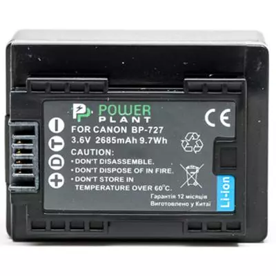 Аккумулятор к фото/видео PowerPlant Canon BP-727 (DV00DV1331)