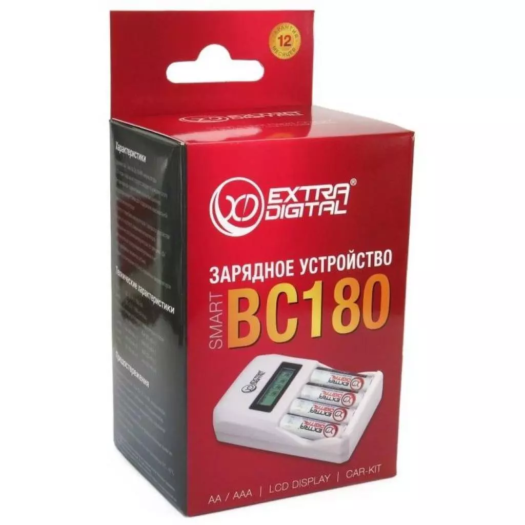 Зарядное устройство для аккумуляторов Extradigital BC180 + 4 AA 2500 mAh (AAC2813) - 7