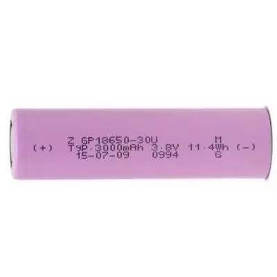 Аккумулятор 18650 3000 mAh (6.0А) Gp (GP18650-30U)