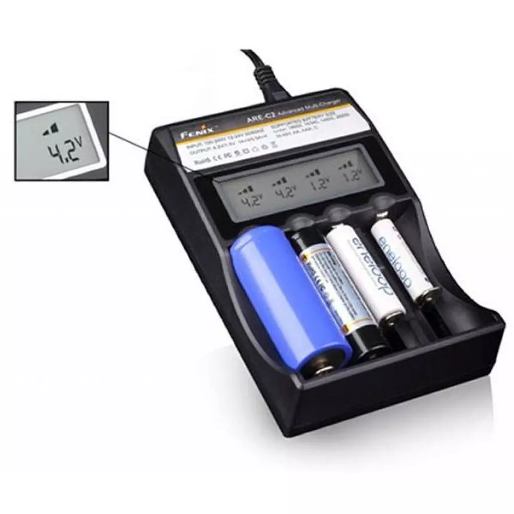 Зарядное устройство для аккумуляторов Fenix Charger ARE-C2 (18650, 16340, 14500, 26650, AA, ААА, С) (ARE-C2) - 3 Зарядное устройство для аккумуляторов Fenix Charger ARE-C2 (18650, 16340, 14500, 26650, AA, ААА, С) (ARE-C2) - 3