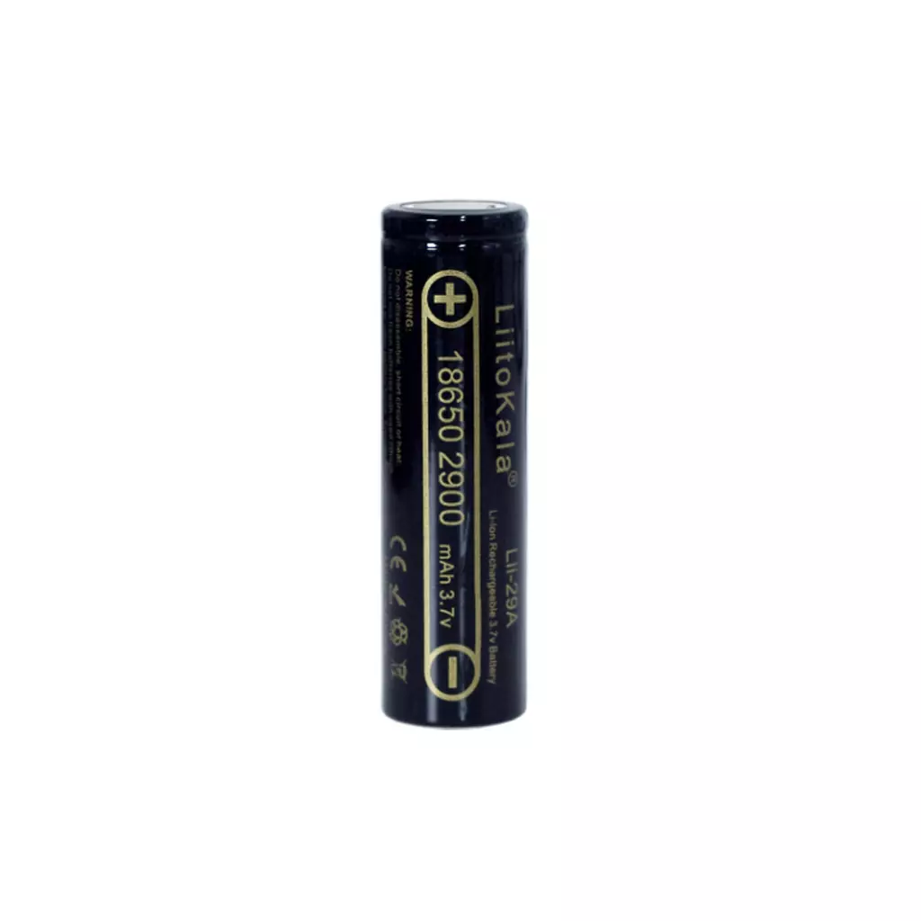 Аккумулятор 18650 2900mah Li-Ion, (2850-2950mah), 3.7V (2.75-4.2V), Blac Liitokala (Lii-29A)