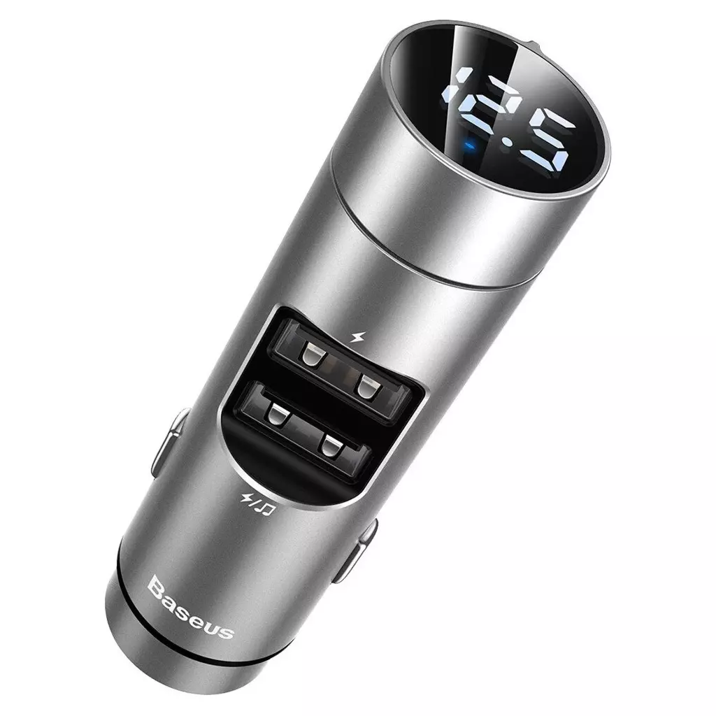 FM модулятор Baseus Energy Column Car Wireless MP3 Charger Silver (CCNLZ-C0S) - 2