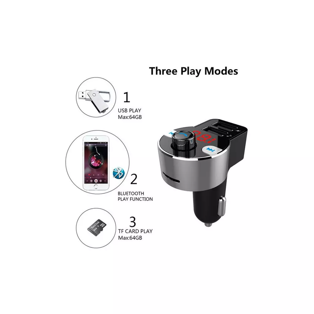 FM модулятор Vention Bluetooth 4.2 support microSD (CJCB0) - 6 FM модулятор Vention Bluetooth 4.2 support microSD (CJCB0) - 6