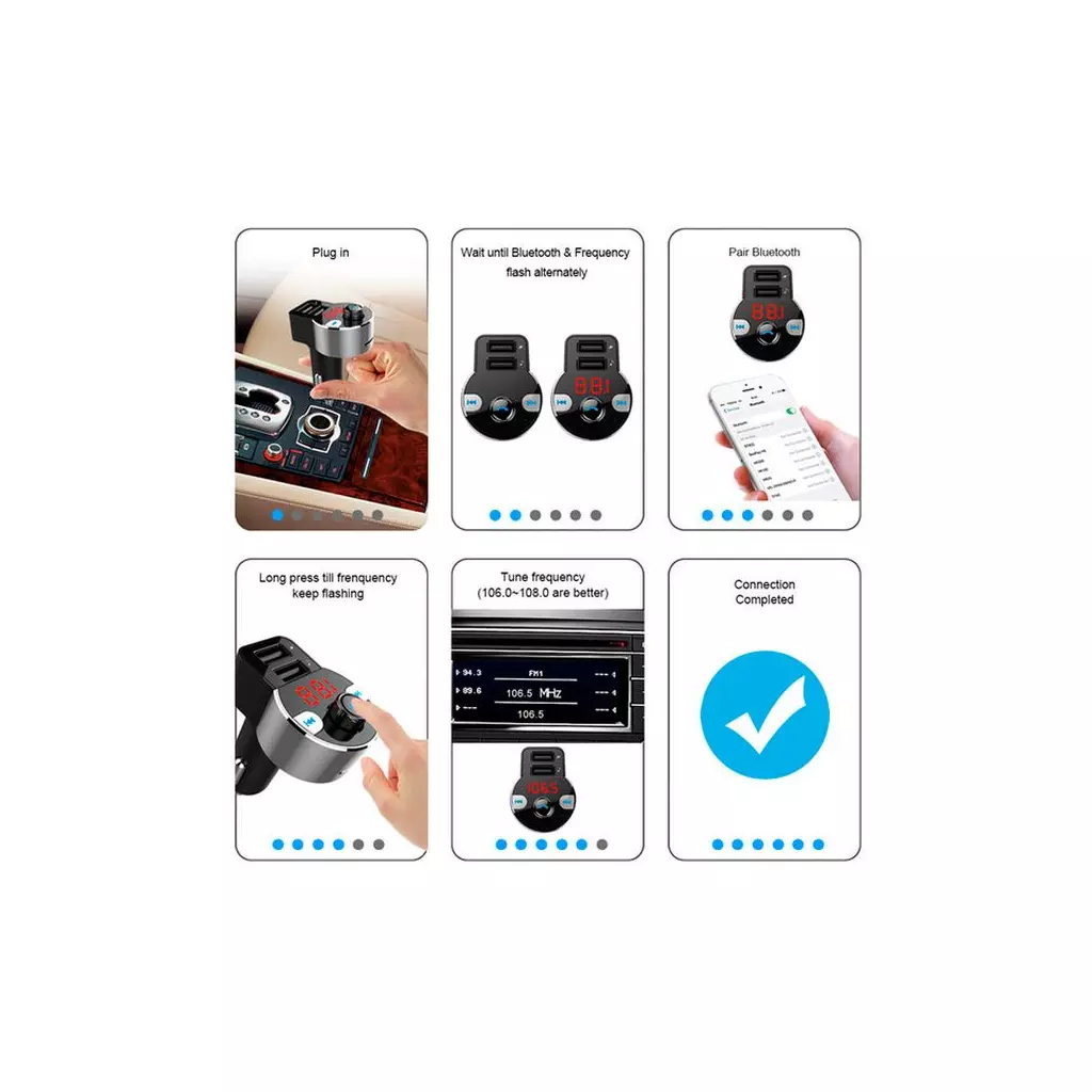 FM модулятор Vention Bluetooth 4.2 support microSD (CJCB0) - 7 FM модулятор Vention Bluetooth 4.2 support microSD (CJCB0) - 7