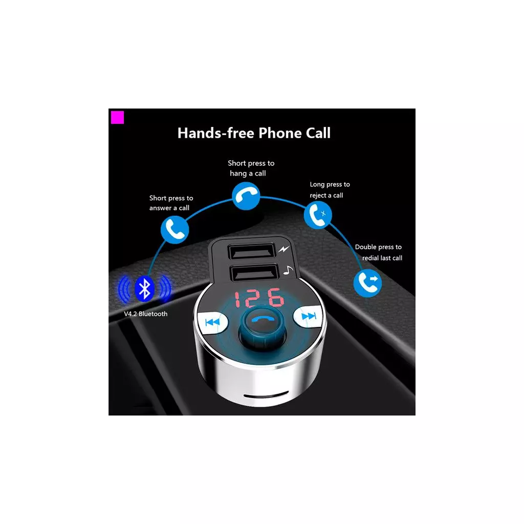 FM модулятор Vention Bluetooth 4.2 support microSD (CJCB0) - 8 FM модулятор Vention Bluetooth 4.2 support microSD (CJCB0) - 8