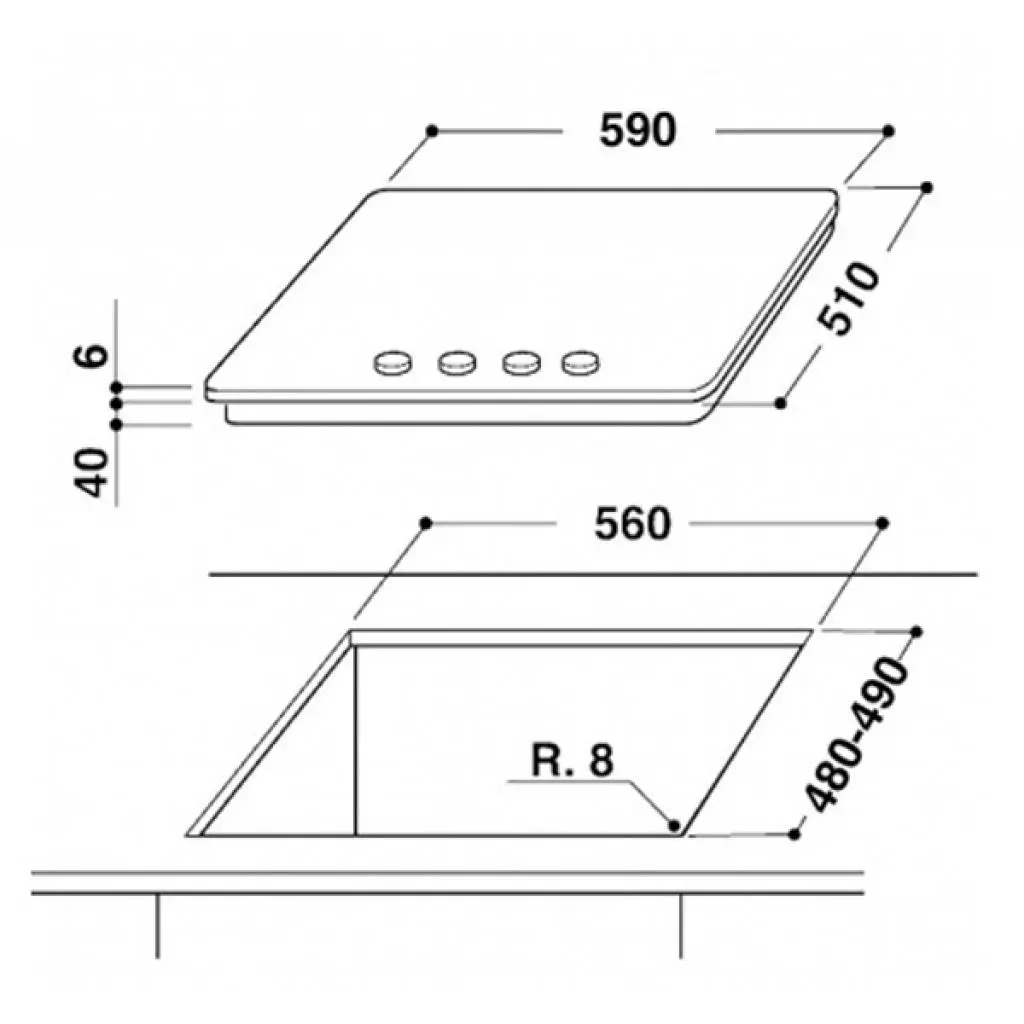 Варочная поверхность Whirlpool GOS 6413/WH (GOS6413WH) - 1