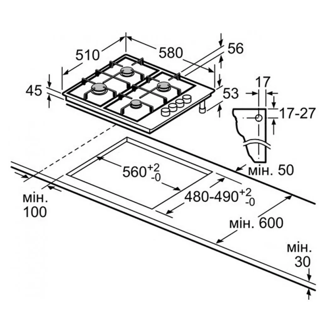 Варочная поверхность Bosch PBP 6B3 B60 (PBP6B3B60) - 5