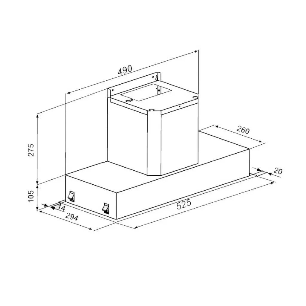 Вытяжка кухонная Zirtal KD-CT 50 IX - 1
