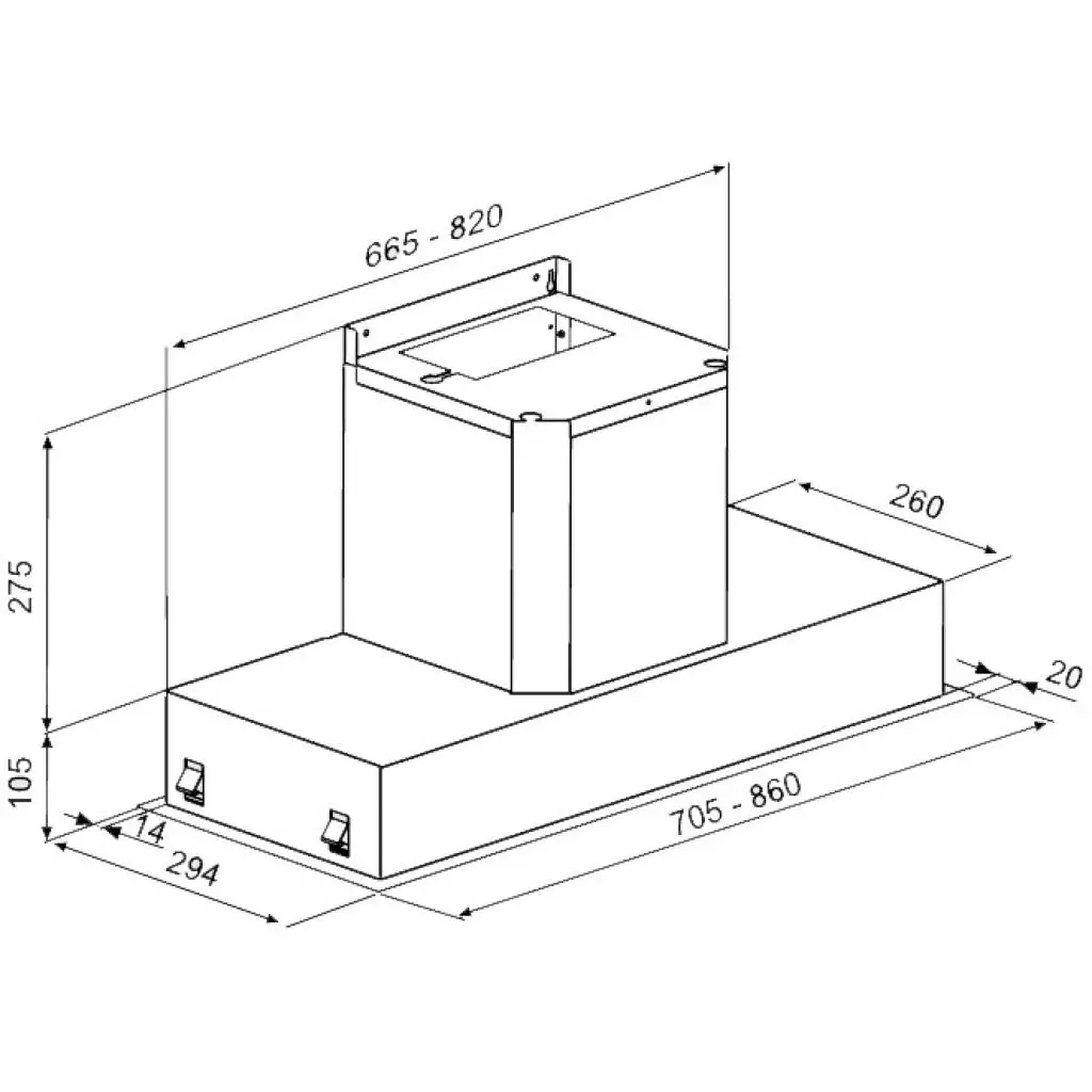 Вытяжка кухонная Zirtal KD-CT60 IX - 1