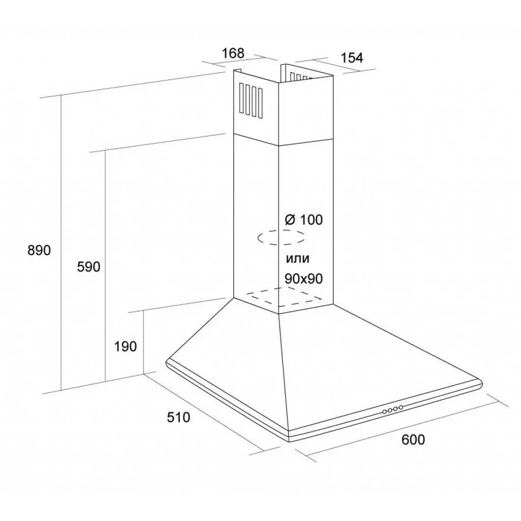 Вытяжка кухонная Borgio DELTA +50 white - 1