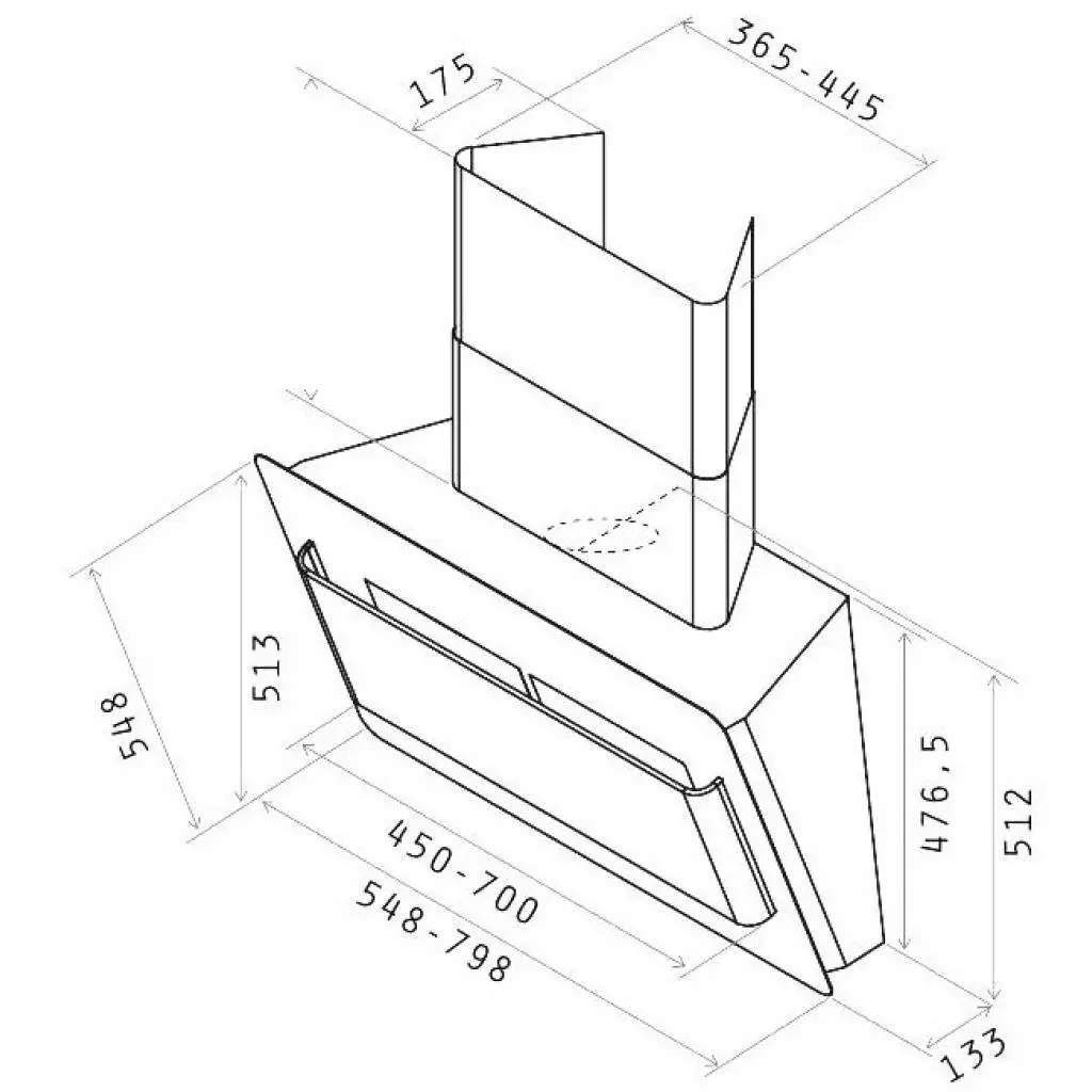 Вытяжка кухонная Elica BELT LUX BL/F/55 - 1
