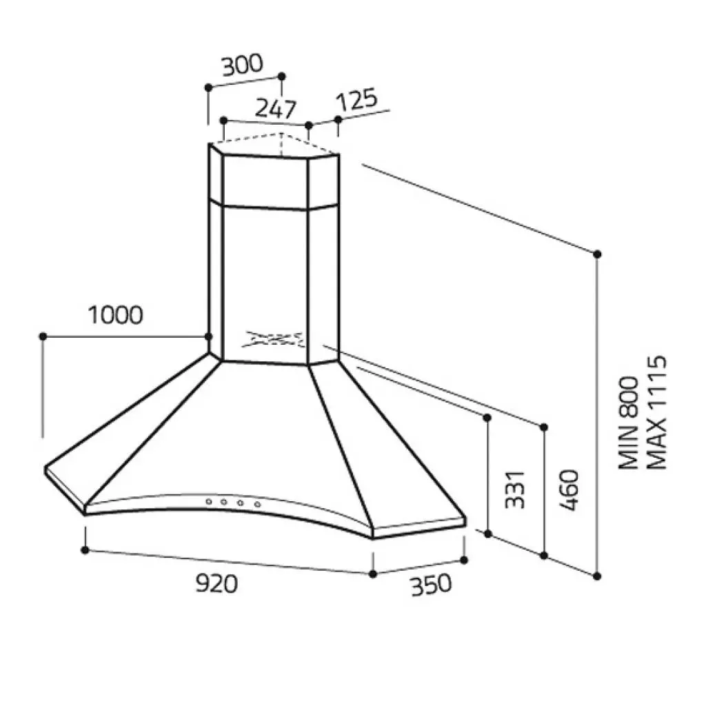 Вытяжка кухонная Elica HYDRA IX F/100 - 1