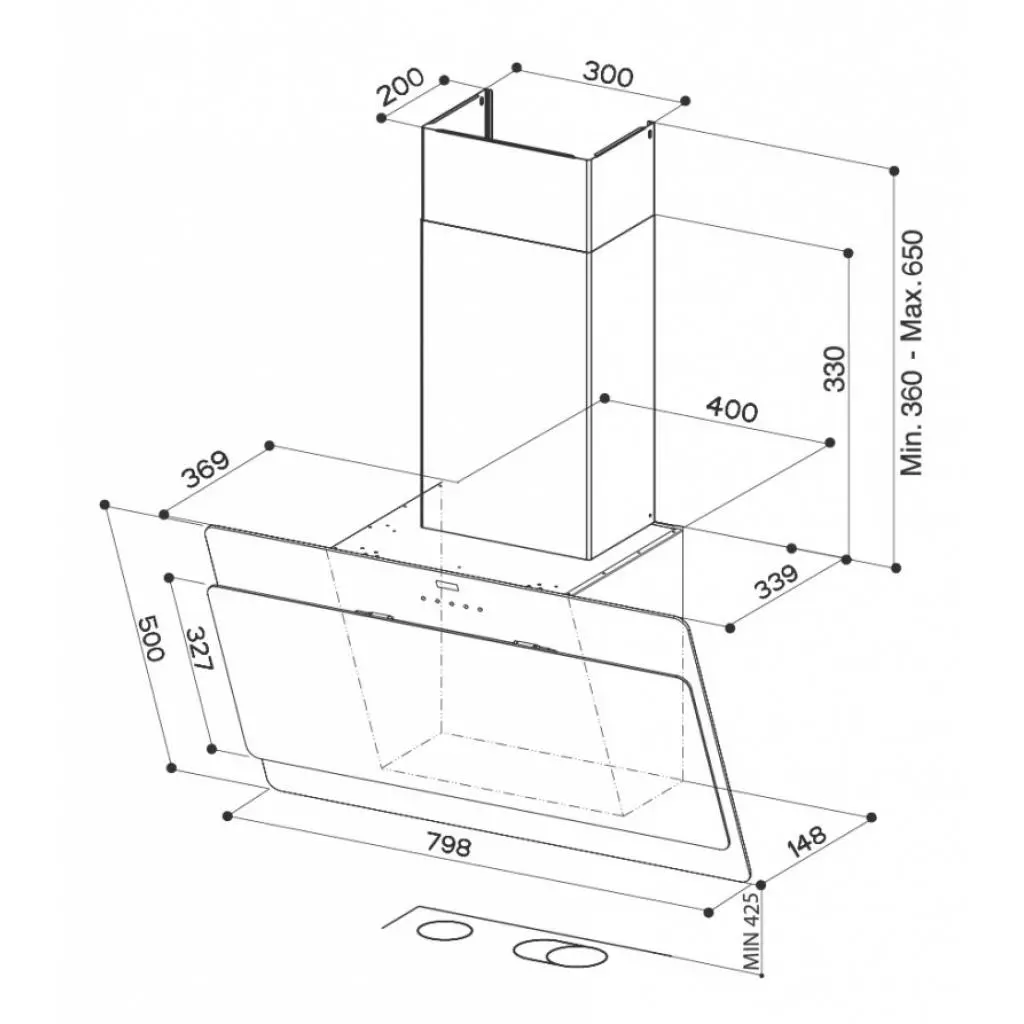 Вытяжка кухонная Faber COCKTAIL BK A80 EG8 - 2