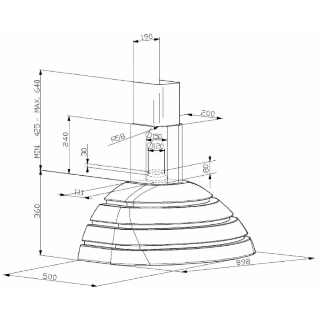 Вытяжка кухонная Faber BRIO GM A 90 - 1