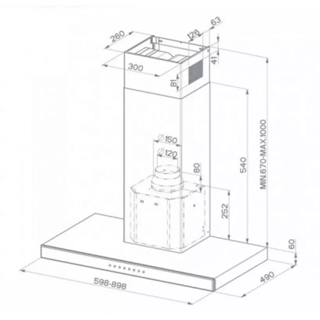 Вытяжка кухонная Faber STILUX EG8 X/V A90 - 1