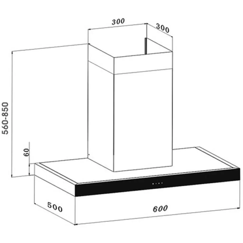 Вытяжка кухонная Interline COLLIDER X/V 60 E.S. - 5