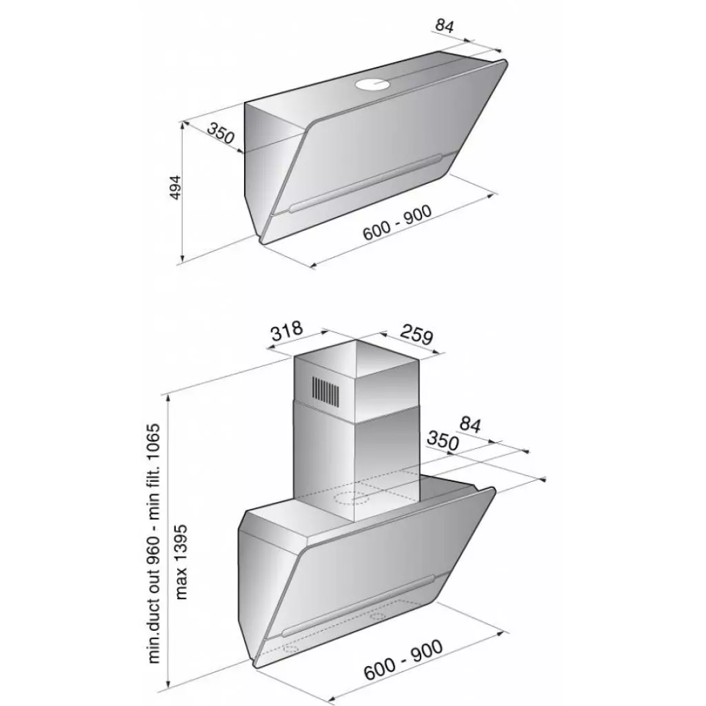 Вытяжка кухонная Zirtal QUARTZ 60 WH - 1