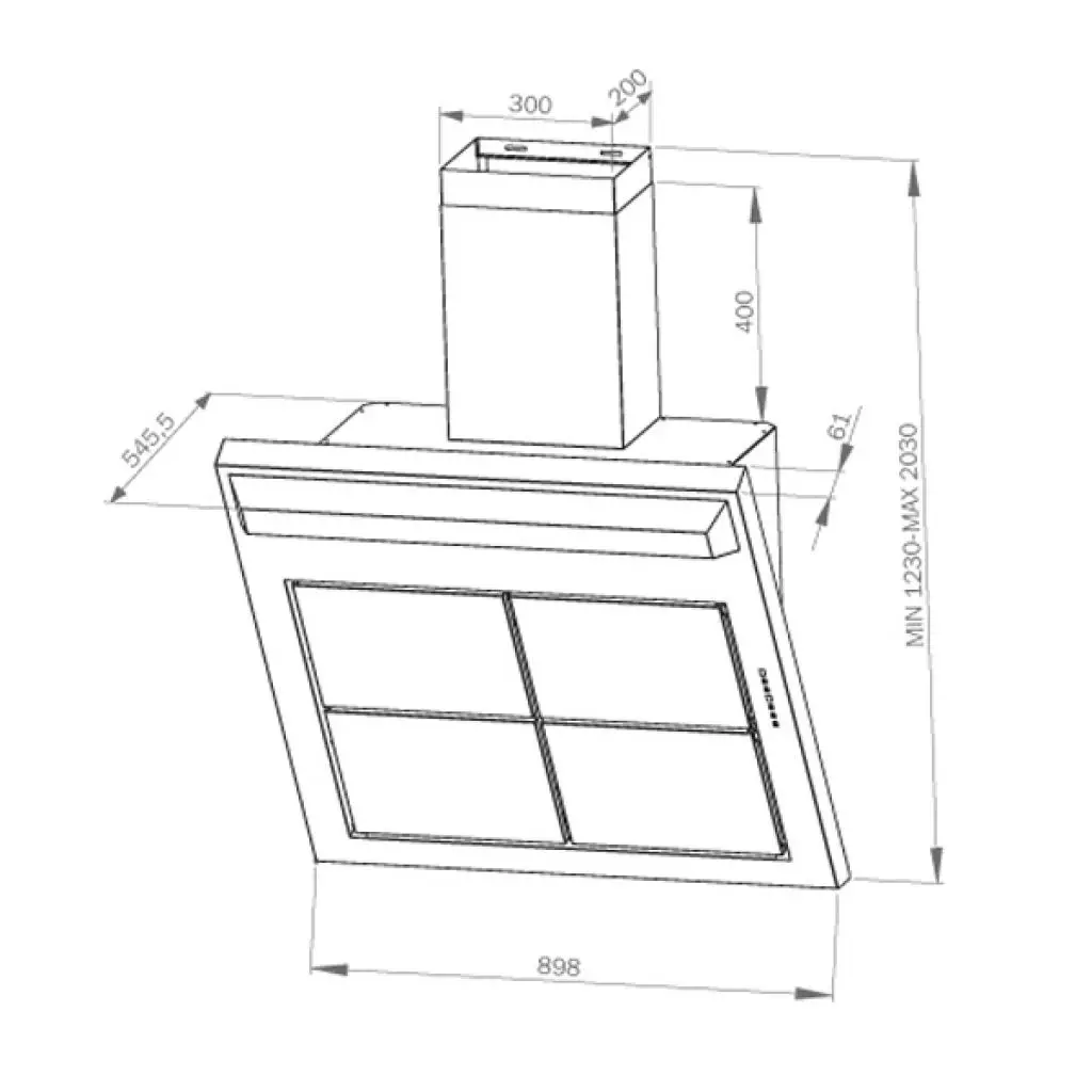 Вытяжка кухонная Zirtal SONIA WH - 1