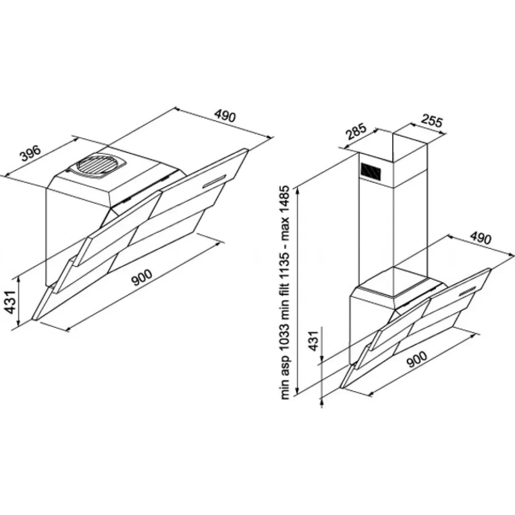 Вытяжка кухонная Zirtal WAVE 90 WH - 1