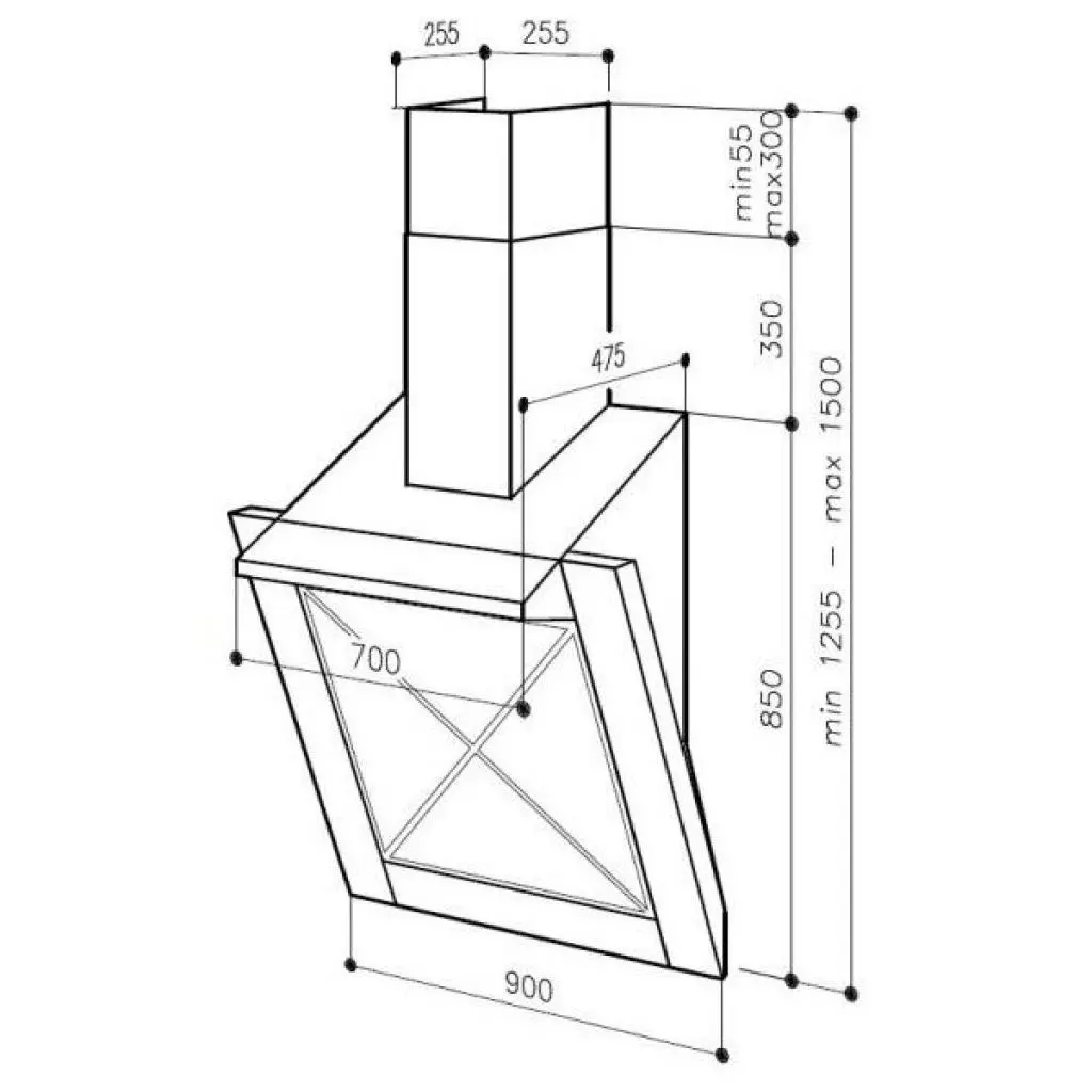 Вытяжка кухонная Best K 9996 TT XS 90 - 1 Вытяжка кухонная Best K 9996 TT XS 90 - 1
