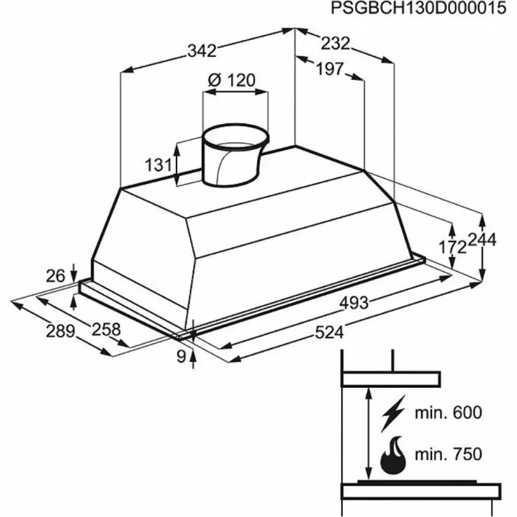 Вытяжка кухонная Electrolux EFG 50250 S (EFG50250S) - 1
