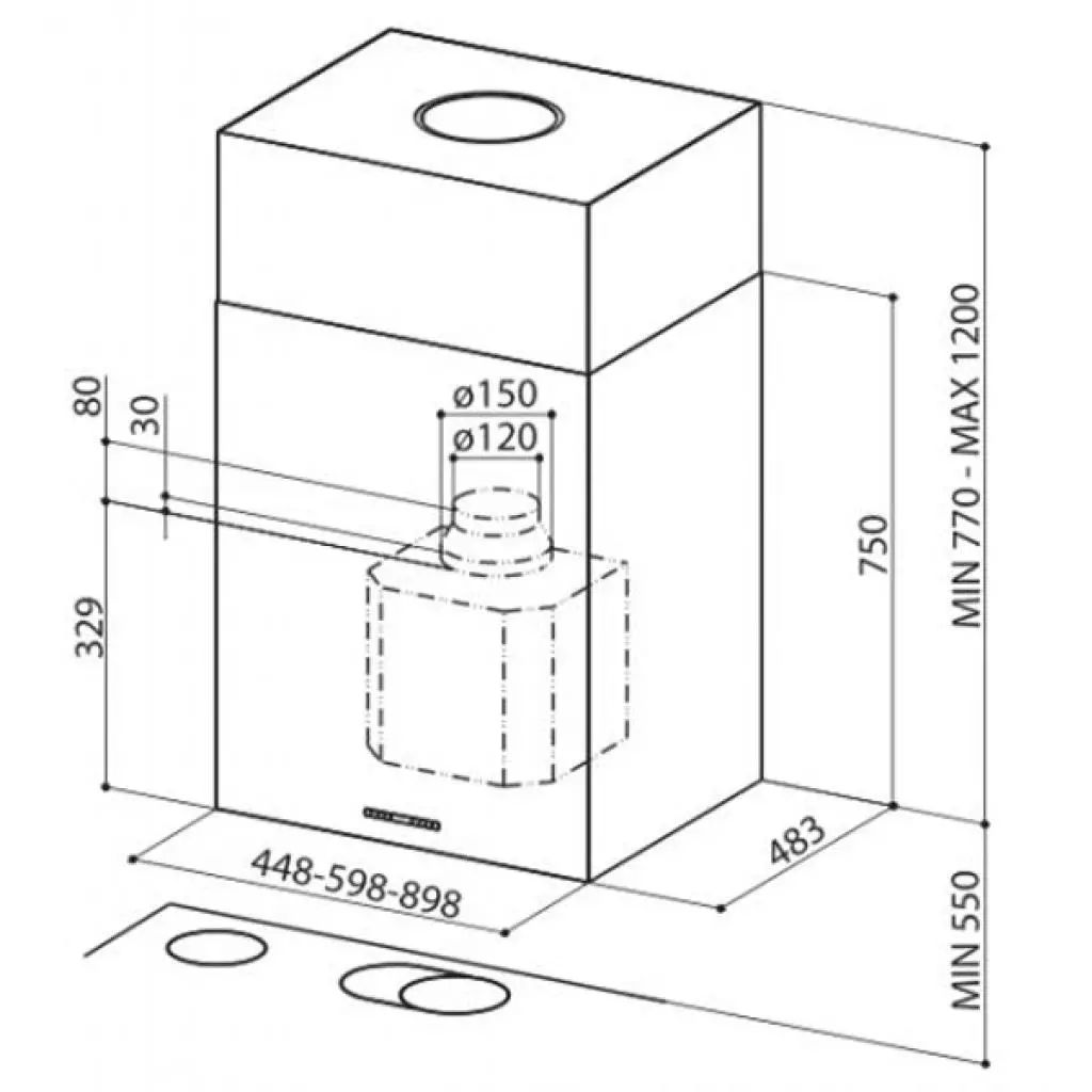 Вытяжка кухонная Faber CUBIA ISOLA EG10 X A60 ACTIVE - 1