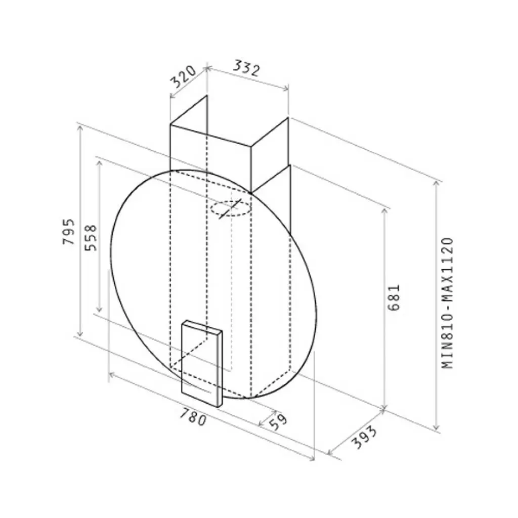 Вытяжка кухонная Elica SPACE BL A/78 - 1