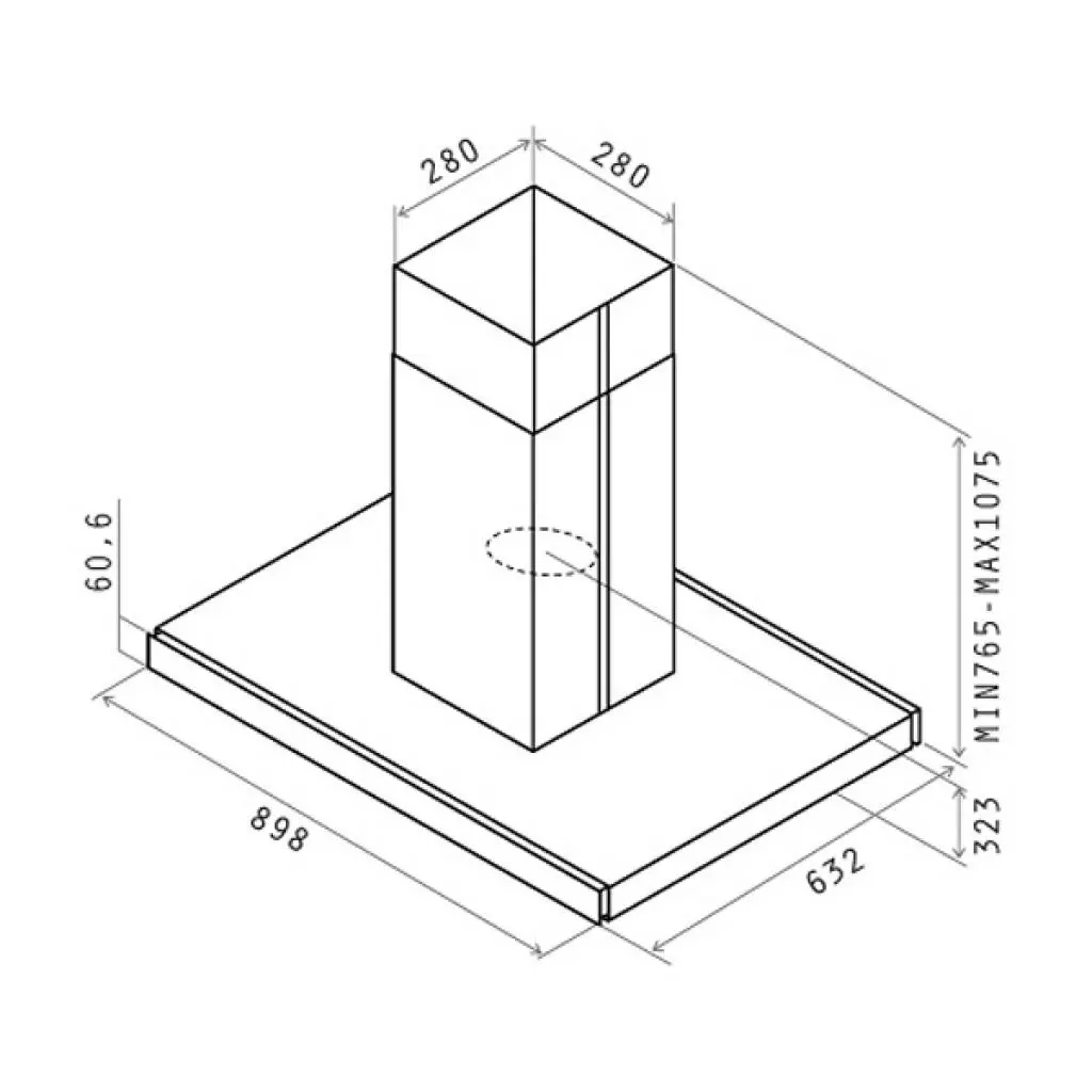 Вытяжка кухонная Elica JOY ISLAND WHIX/A/90X60 - 1