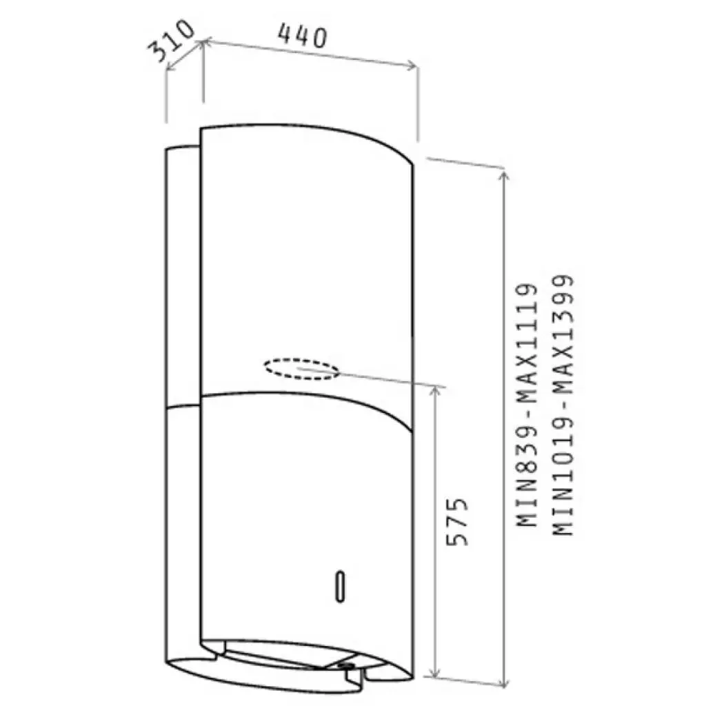 Вытяжка кухонная Elica MENHIR IX A/44x31 (HC) - 1